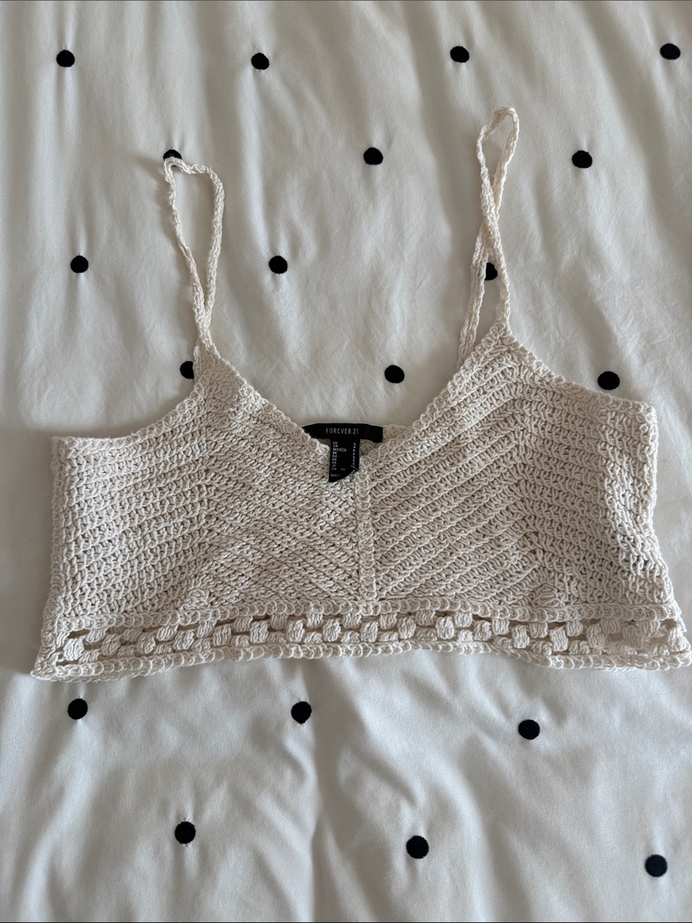 Forever 21 Cream Crochet Bralette Cami